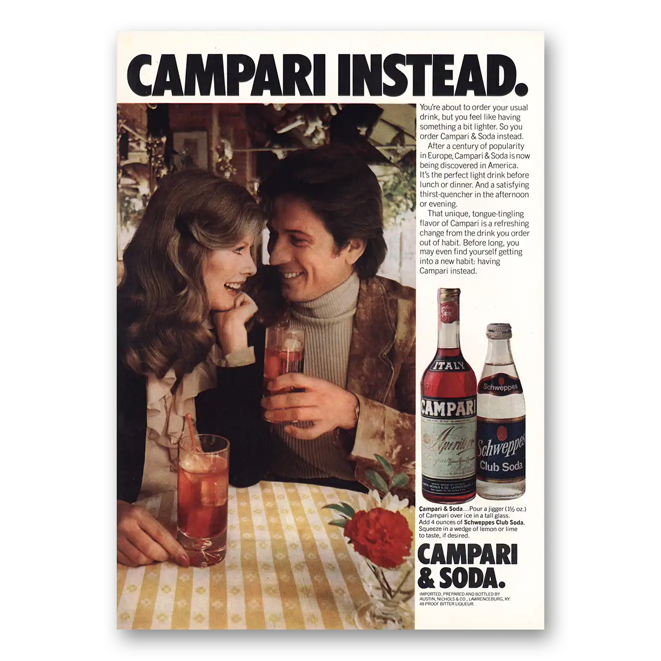 1976 Campari About To Order Your Usual Drink Vintage Magazine Print Ad