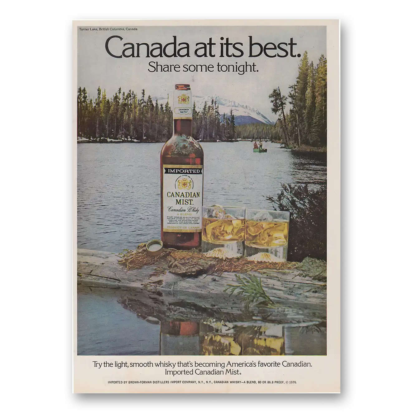 1976 Canadian Mist Canada At Its Best Vintage Magazine Print Ad