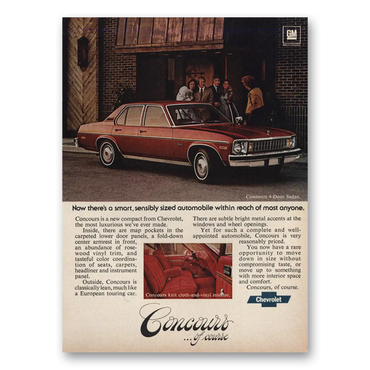 1976 Chevrolet Concours Smart Sensibly Sized Vintage Magazine Print Ad