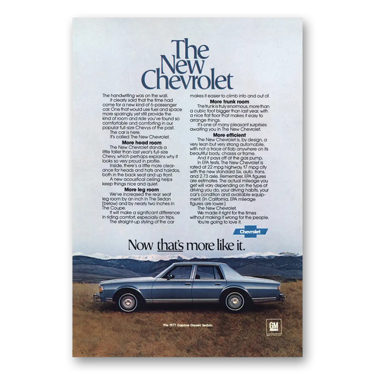 1976 Chevrolet Caprice Classic Sedan Handwriting Was On the Wall Vintage Magazine Print Ad