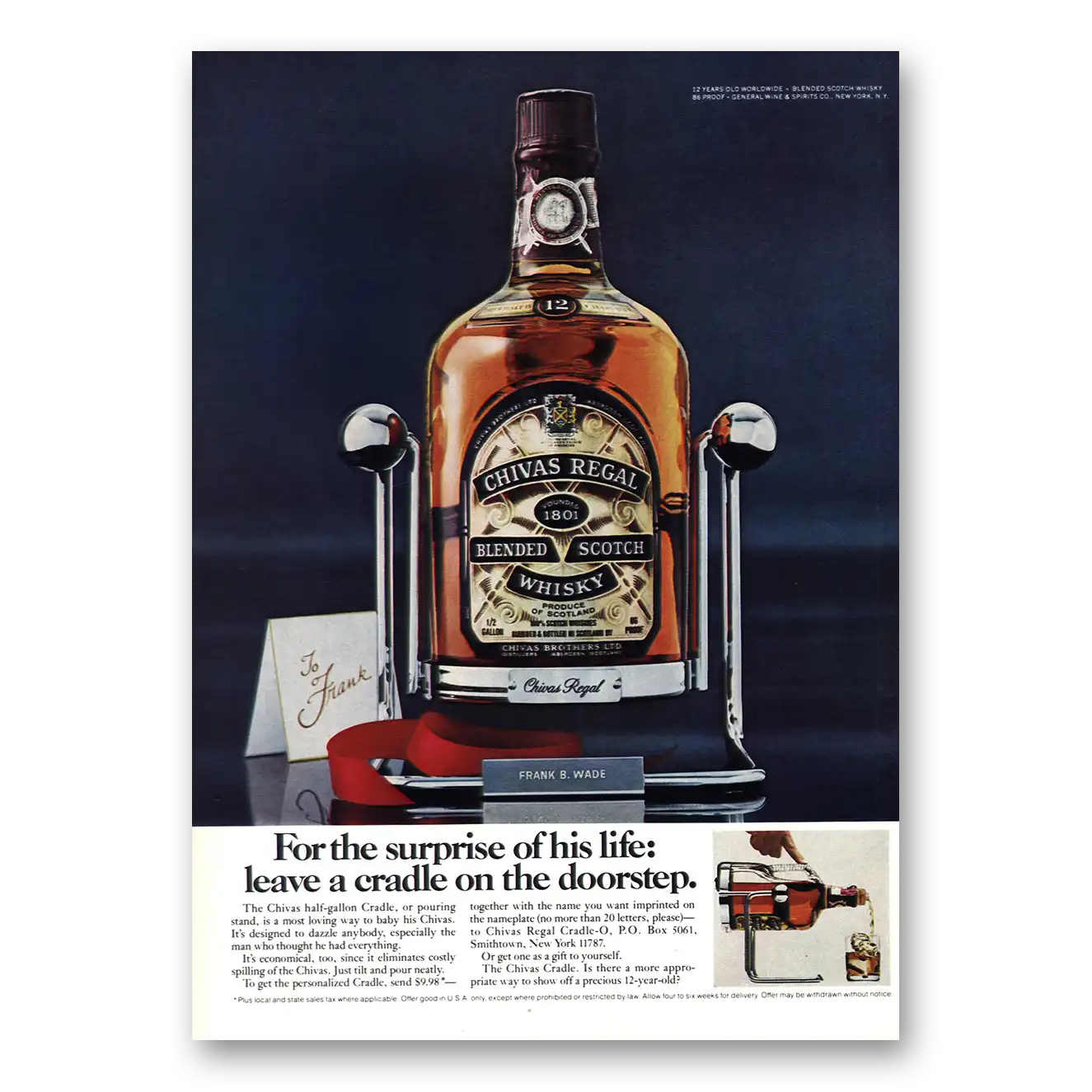 1976 Chivas Regal Surprise Of His Life Vintage Magazine Print Ad