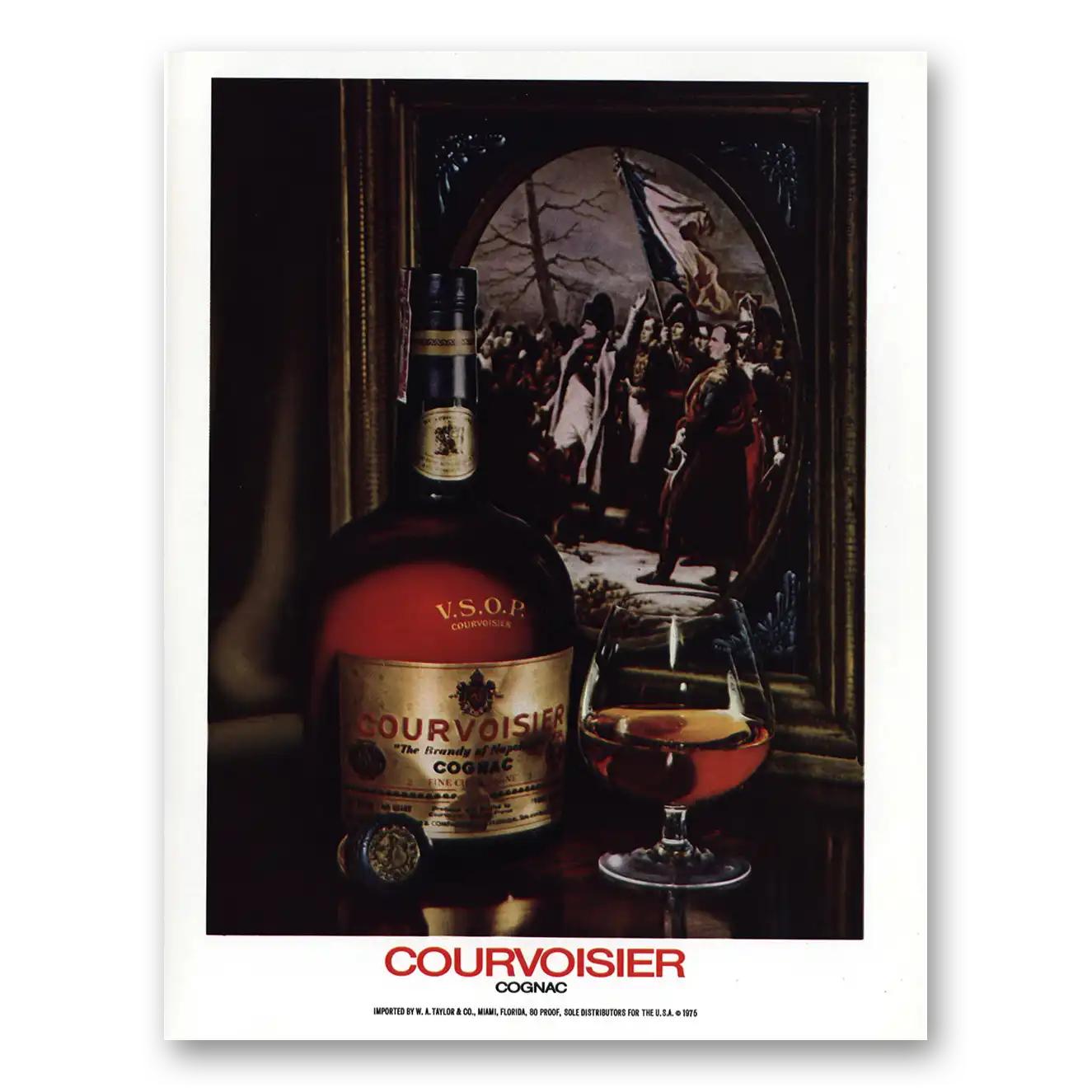 1976 Courvoisier Framed Painting Vintage Magazine Print Ad