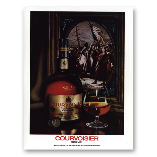 1976 Courvoisier Framed Painting Vintage Magazine Print Ad