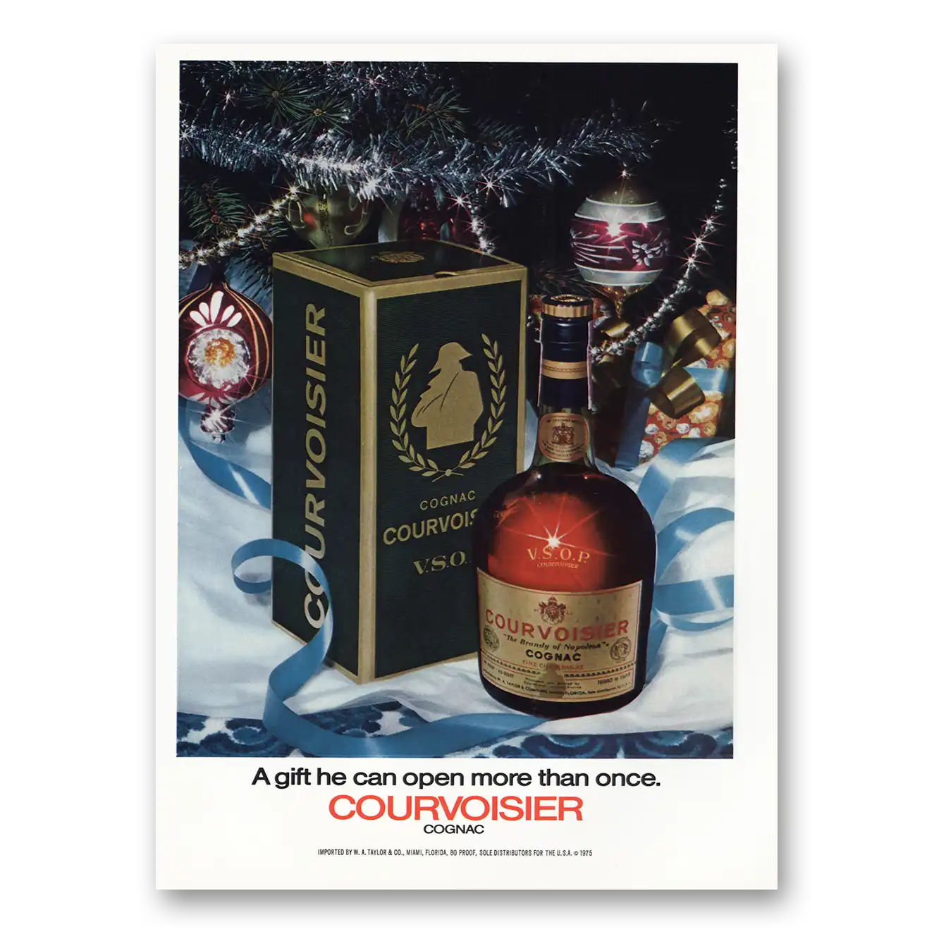 1976 Courvoisier Gift He Can Open More Than Once Vintage Magazine Print Ad