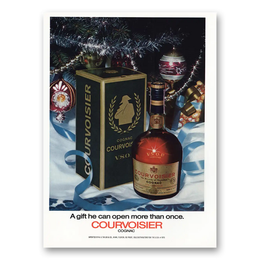 1976 Courvoisier Gift He Can Open More Than Once Vintage Magazine Print Ad