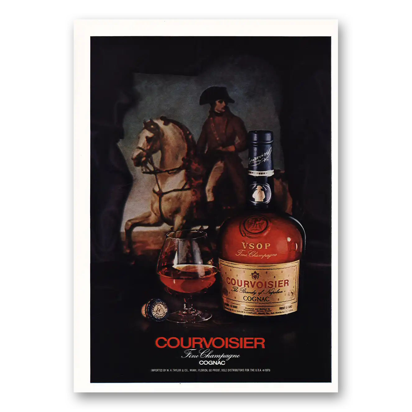 1976 Courvoisier Cognac Fine Champagne Vintage Magazine Print Ad