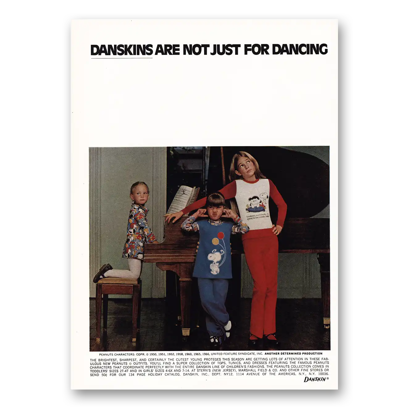 1976 Danskins Young Proteges Vintage Magazine Print Ad