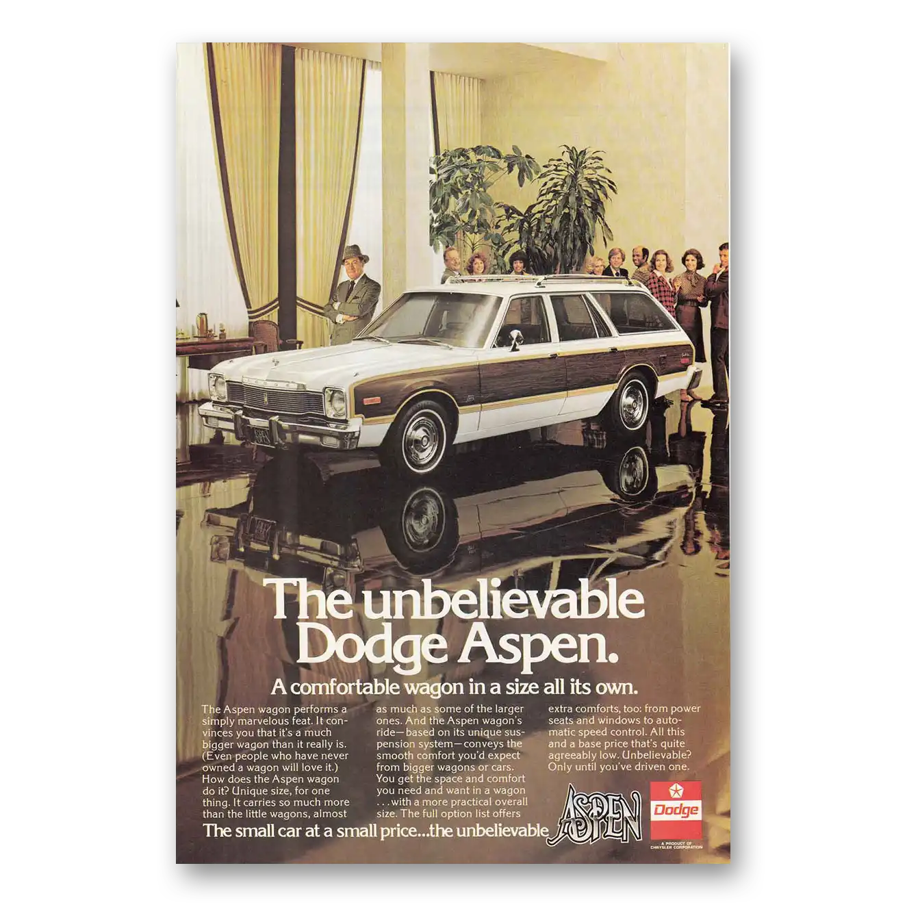 1976 Dodge Aspen Wagon Unbelievable Vintage Magazine Print Ad