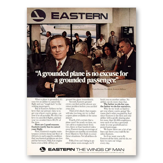 1976 Eastern Airlines Grounded Plane Is No Excuse Vintage Magazine Print Ad