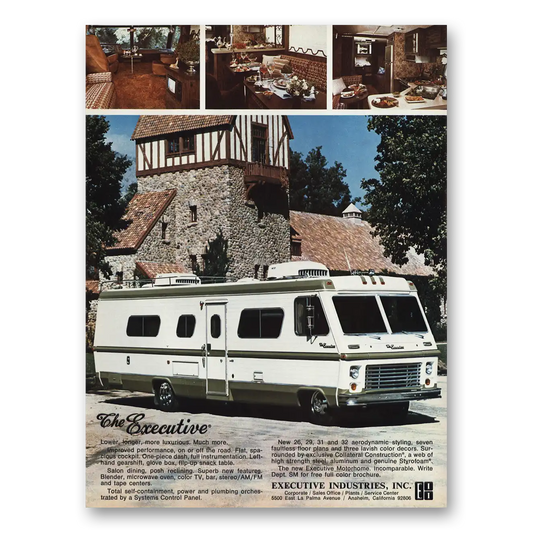 1976 Executive Industries RV Lower Longer More Luxurious RV Vintage Magazine Print Ad