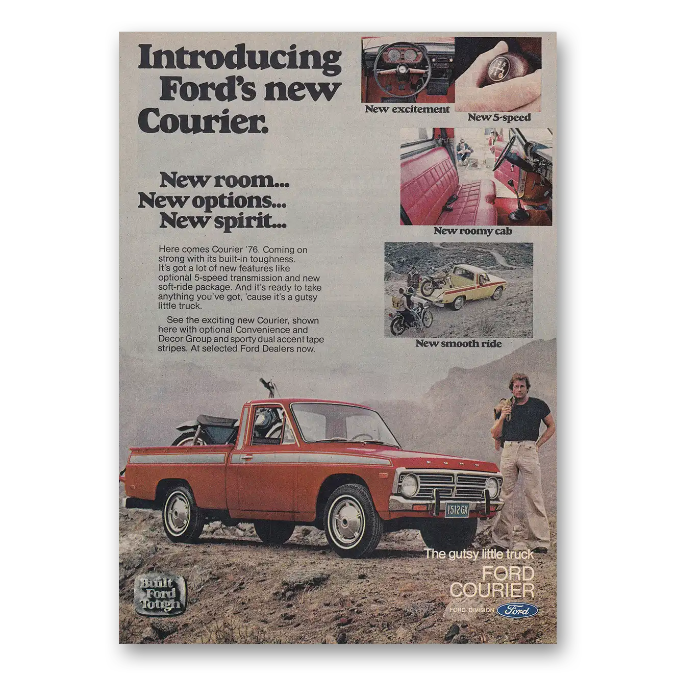 1976 Ford Courier New Room New Options New Spirit Vintage Magazine Print Ad