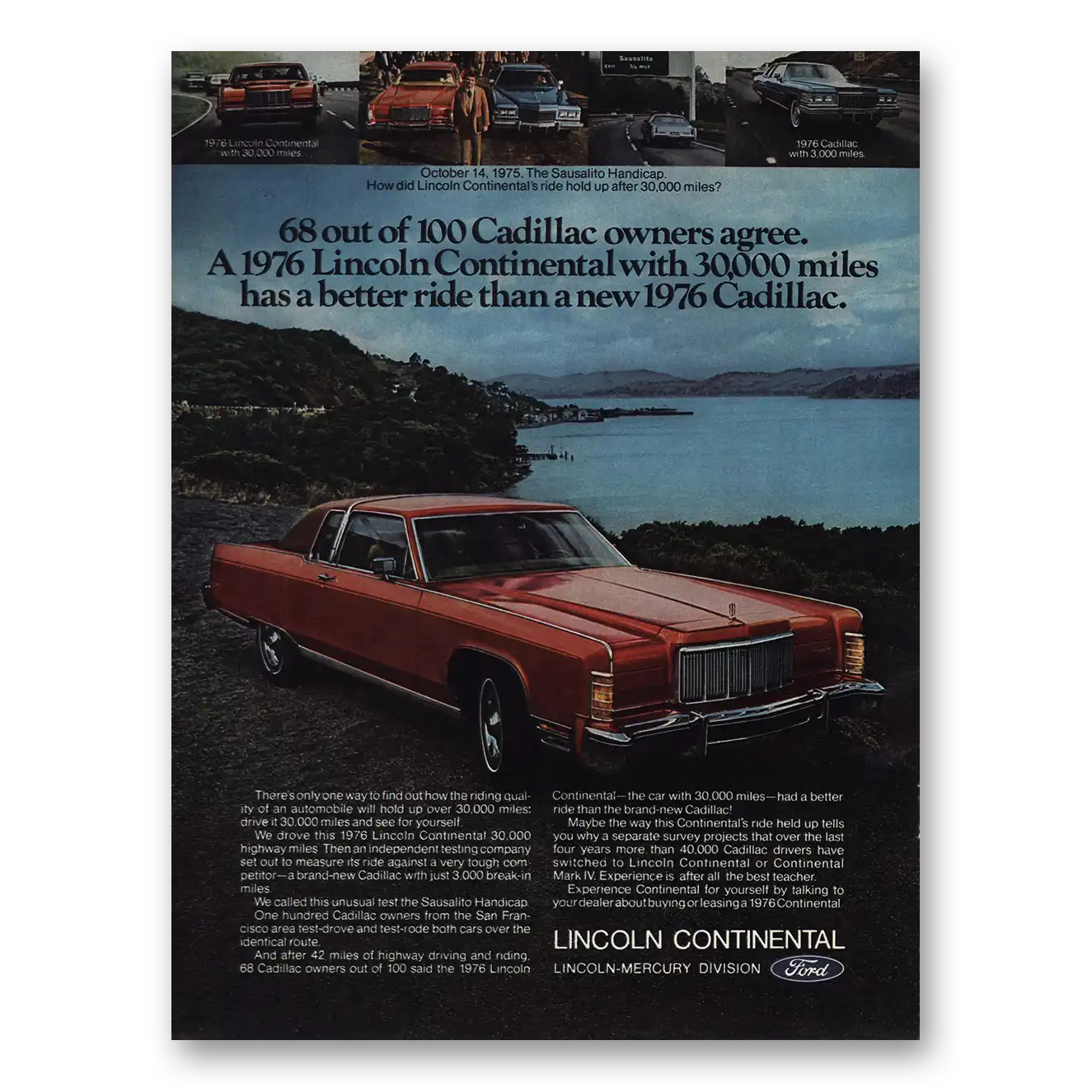 1976 Ford Thunderbird Out of 100 Cadillac Owners Vintage Magazine Print Ad