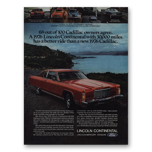 1976 Ford Thunderbird Out of 100 Cadillac Owners Vintage Magazine Print Ad