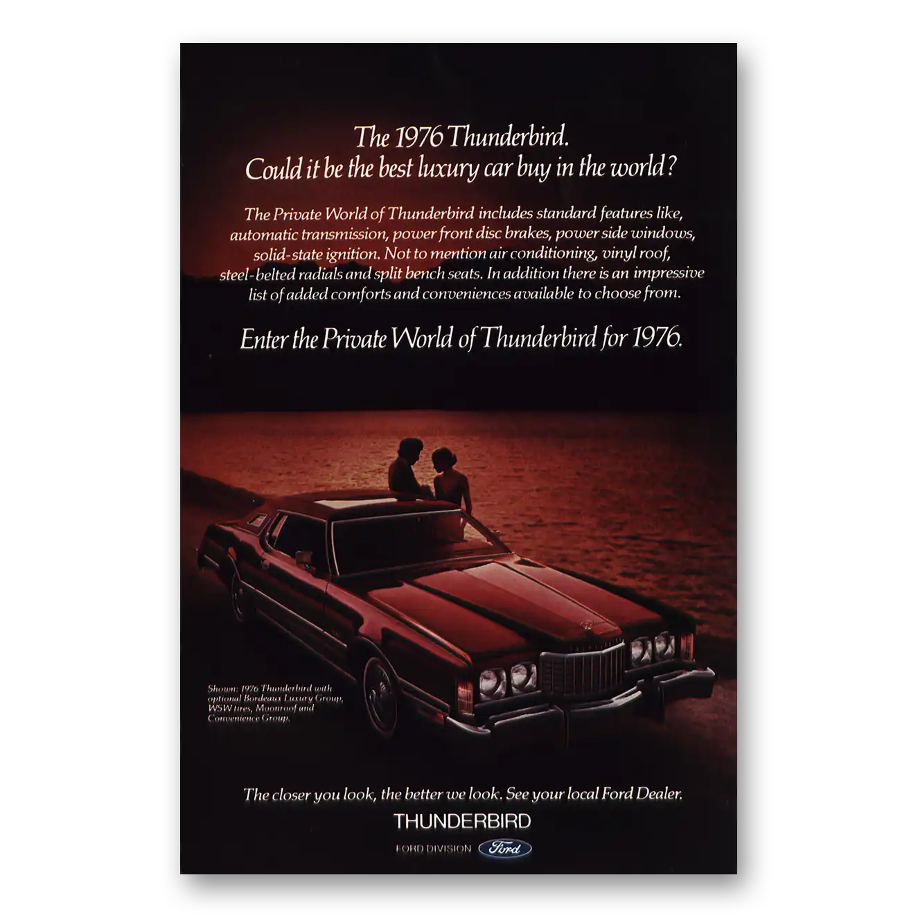 1976 Ford Thunderbird Bordeaux Luxury Group Vintage Magazine Print Ad