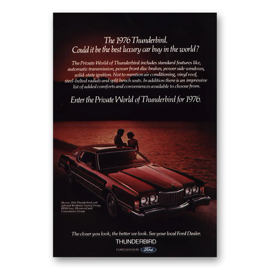 1976 Ford Thunderbird Bordeaux Luxury Group Vintage Magazine Print Ad