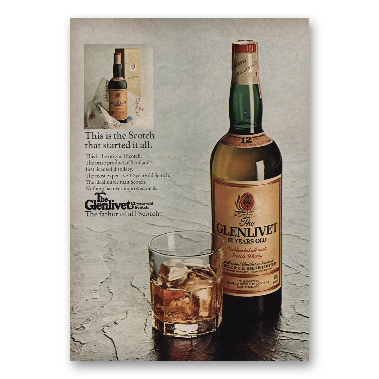 1976 Glenlivet Scotch That Started It All Vintage Magazine Print Ad