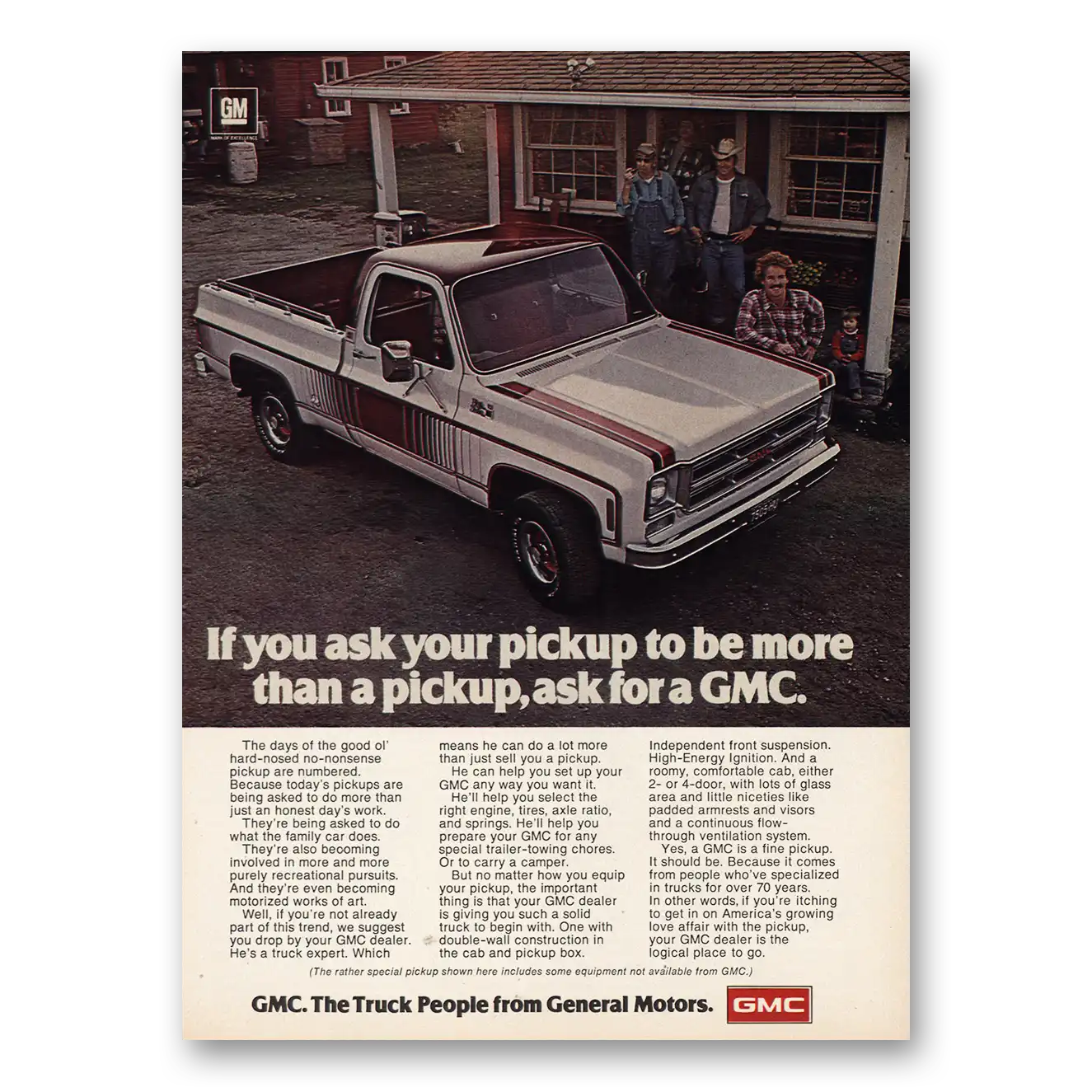 1976 GMC Trucks If You Ask Your Pickup Vintage Magazine Print Ad