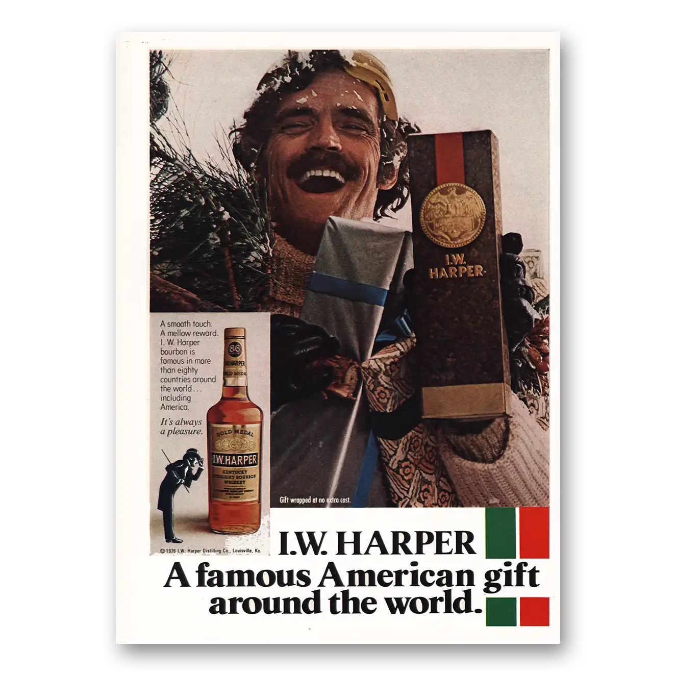 1976 I W Harper Whiskey Famous American Gift Vintage Magazine Print Ad