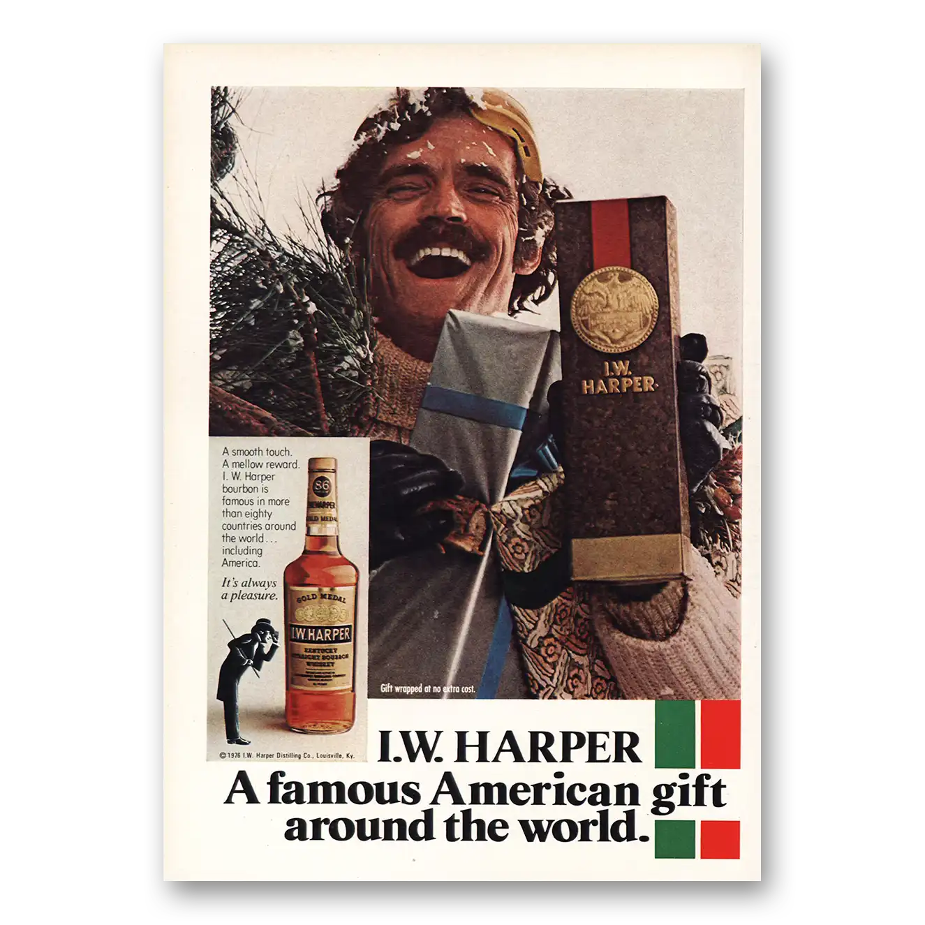 1976 I W Harper Whiskey Famous American Gift Vintage Magazine Print Ad