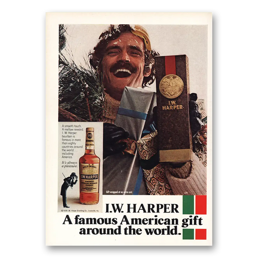 1976 I W Harper Whiskey Famous American Gift Vintage Magazine Print Ad