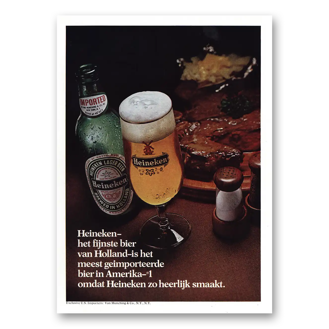 1976 Heineken Beer Het Fijnste Bier Van Holland Vintage Magazine Print Ad