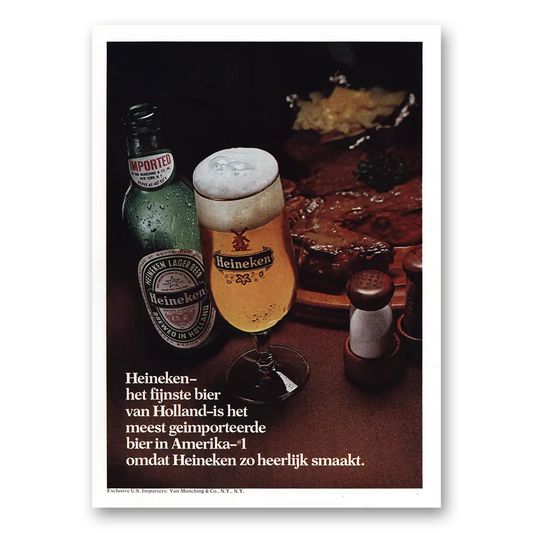 1976 Heineken Beer Het Fijnste Bier Van Holland Vintage Magazine Print Ad