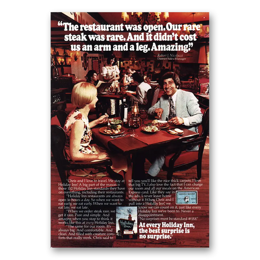 1976 Holiday Inn Restaurant Was Open Vintage Magazine Print Ad