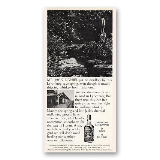 1976 Jack Daniels Lynchburg Cave Spring Vintage Magazine Print Ad