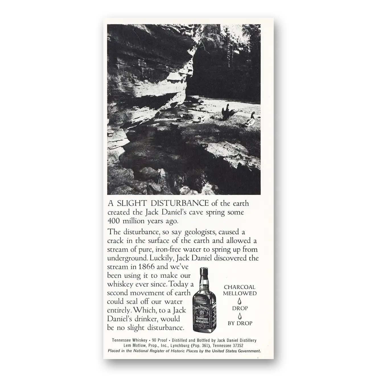 1976 Jack Daniels Slight Disturbance Vintage Magazine Print Ad