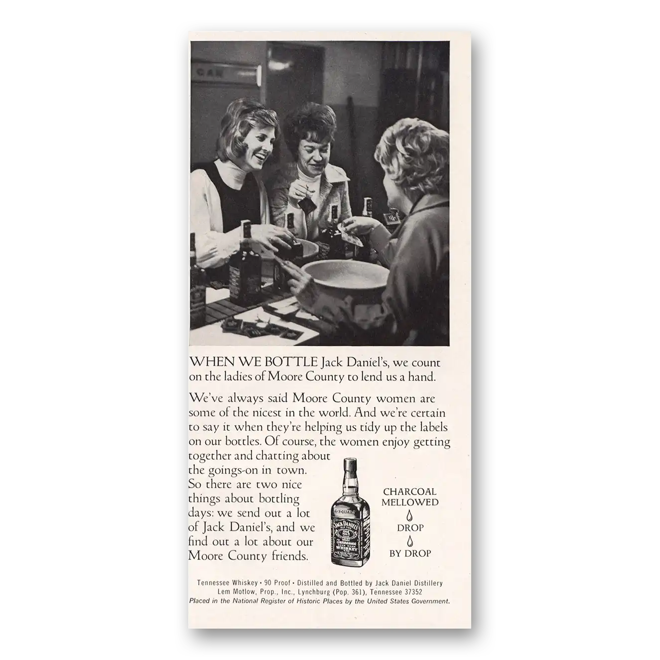 1976 Jack Daniels Ladies of Moore County Vintage Magazine Print Ad