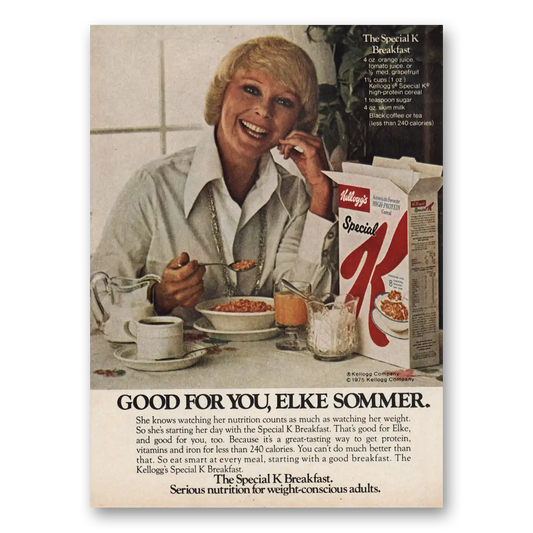 1976 Kelloggs Special K Good for You Elke Sommer Vintage Magazine Print Ad