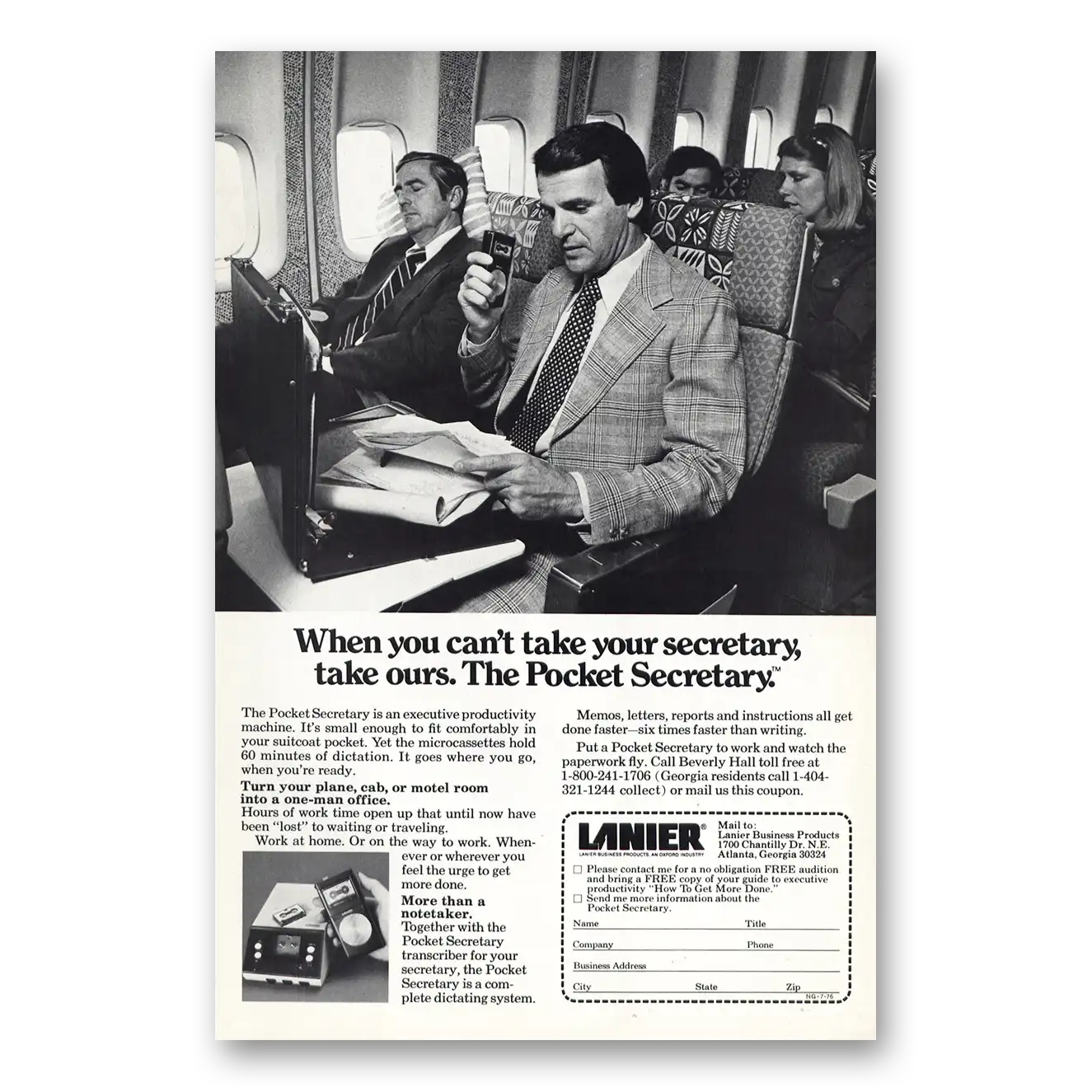 1976 Pocket Secretary Cant Take Your Secretary Take Ours Vintage Magazine Print Ad