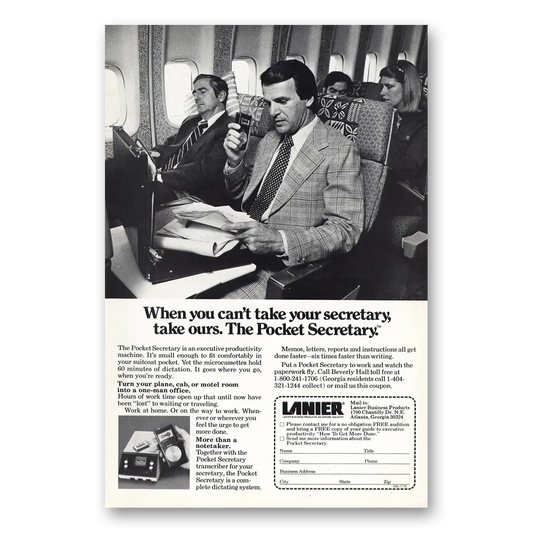 1976 Pocket Secretary Cant Take Your Secretary Take Ours Vintage Magazine Print Ad