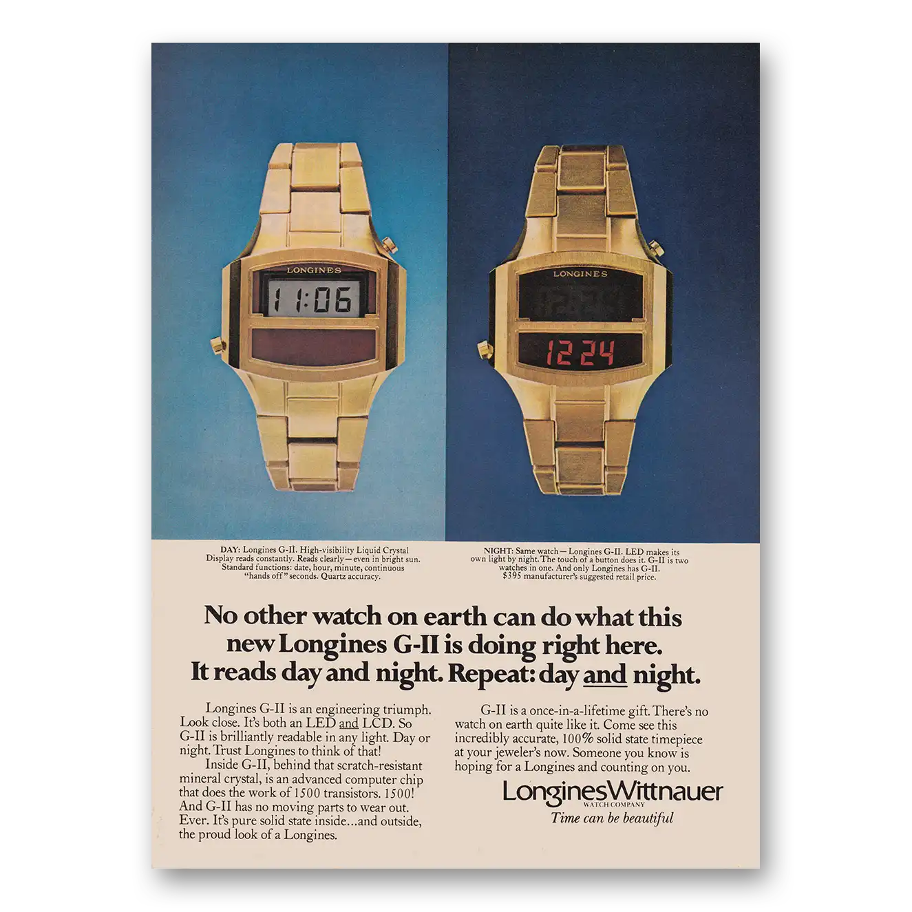 1976 Longines Wittnauer No Other Watch On Earth Can Do Vintage Magazine Print Ad