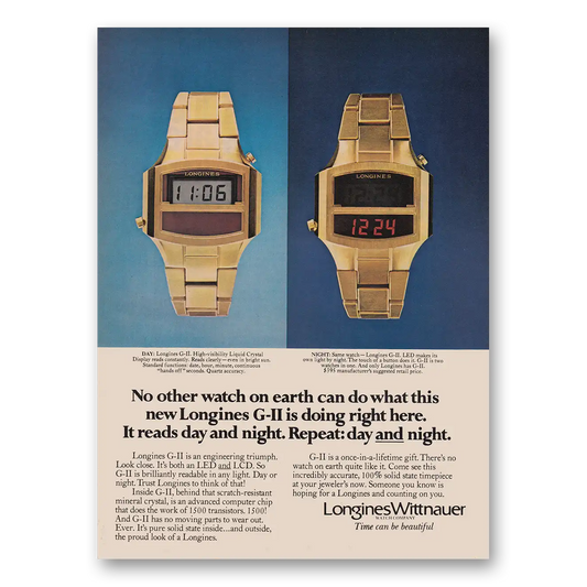 1976 Longines Wittnauer No Other Watch On Earth Can Do Vintage Magazine Print Ad