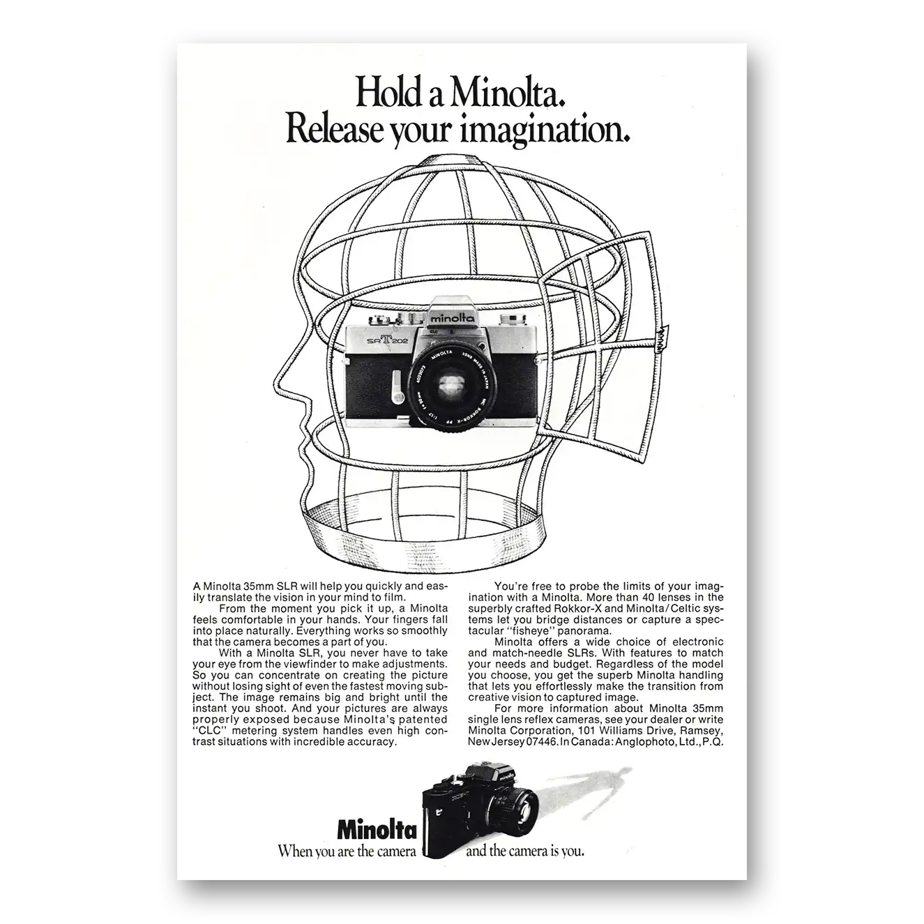 1976 Minolta Camera Release Your Imagination Vintage Magazine Print Ad