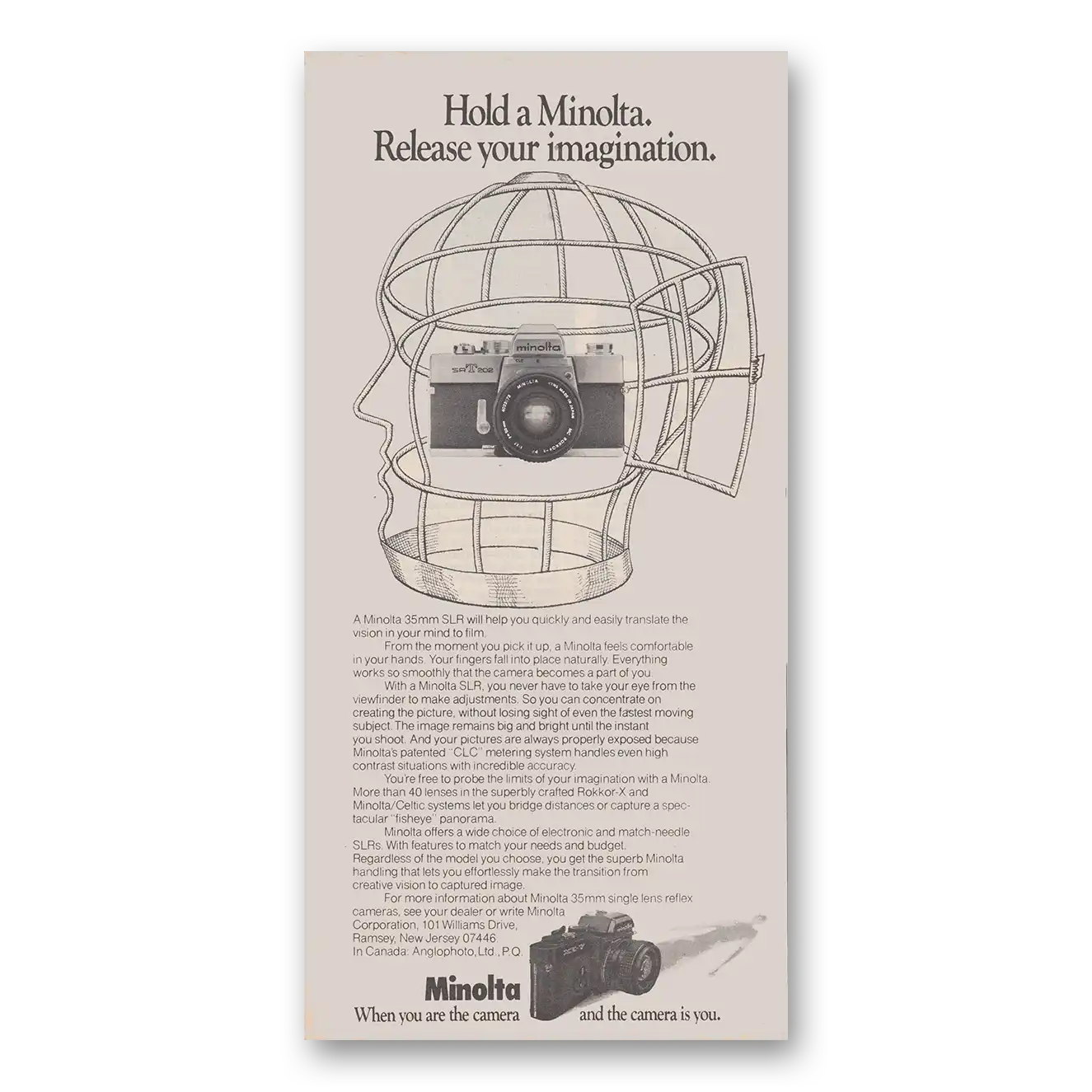 1976 Minolta Camera Release Your Imagination Vintage Magazine Print Ad