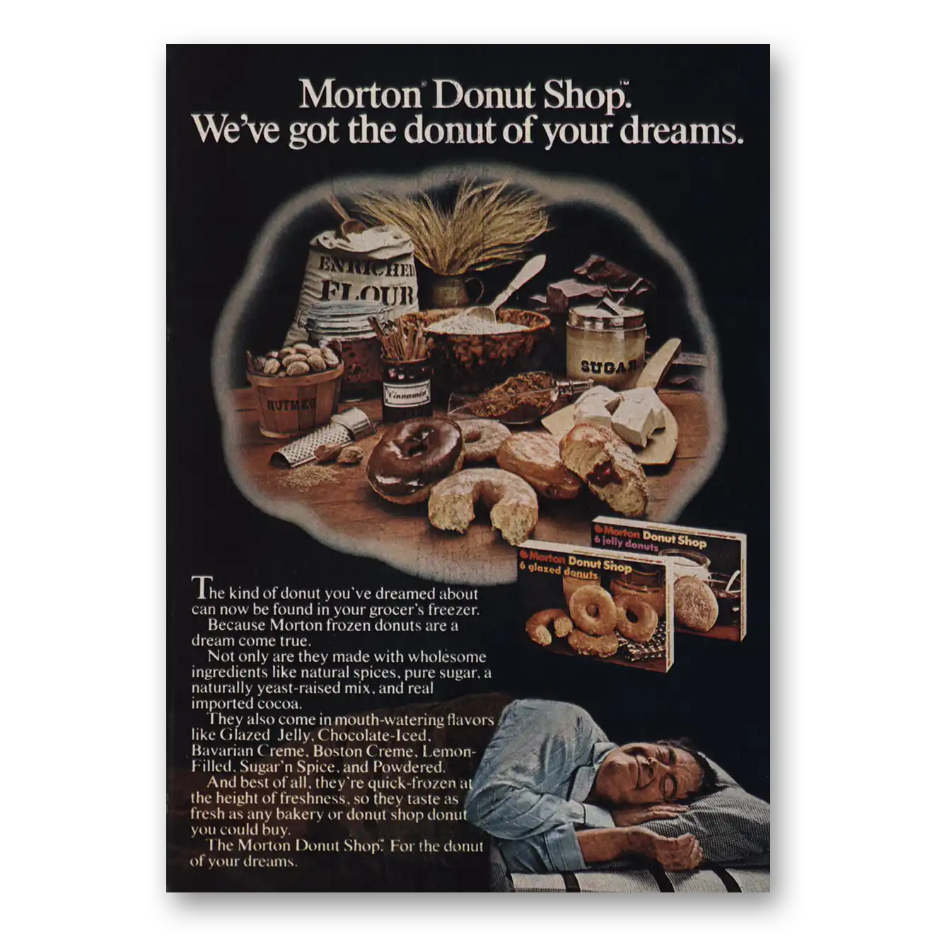 1976 Morton Donut Shop Donut of Your Dreams Vintage Magazine Print Ad