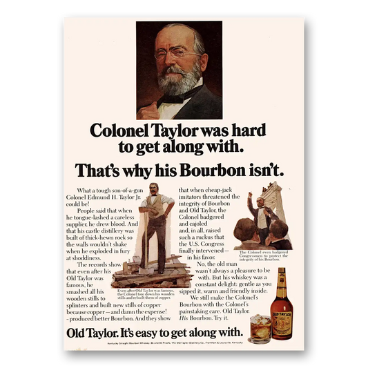 1976 Old Taylor Bourbon Whiskey Tough Son of Gun Vintage Magazine Print Ad