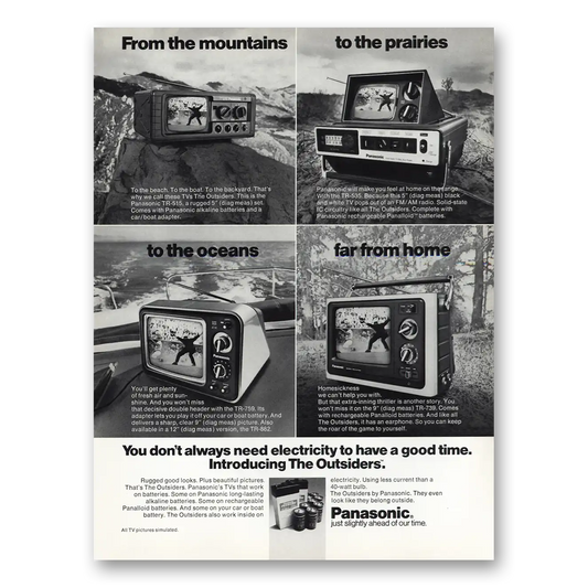 1976 Panasonic Television Outsiders From the Mountains to the Prairies Vintage Magazine Print Ad