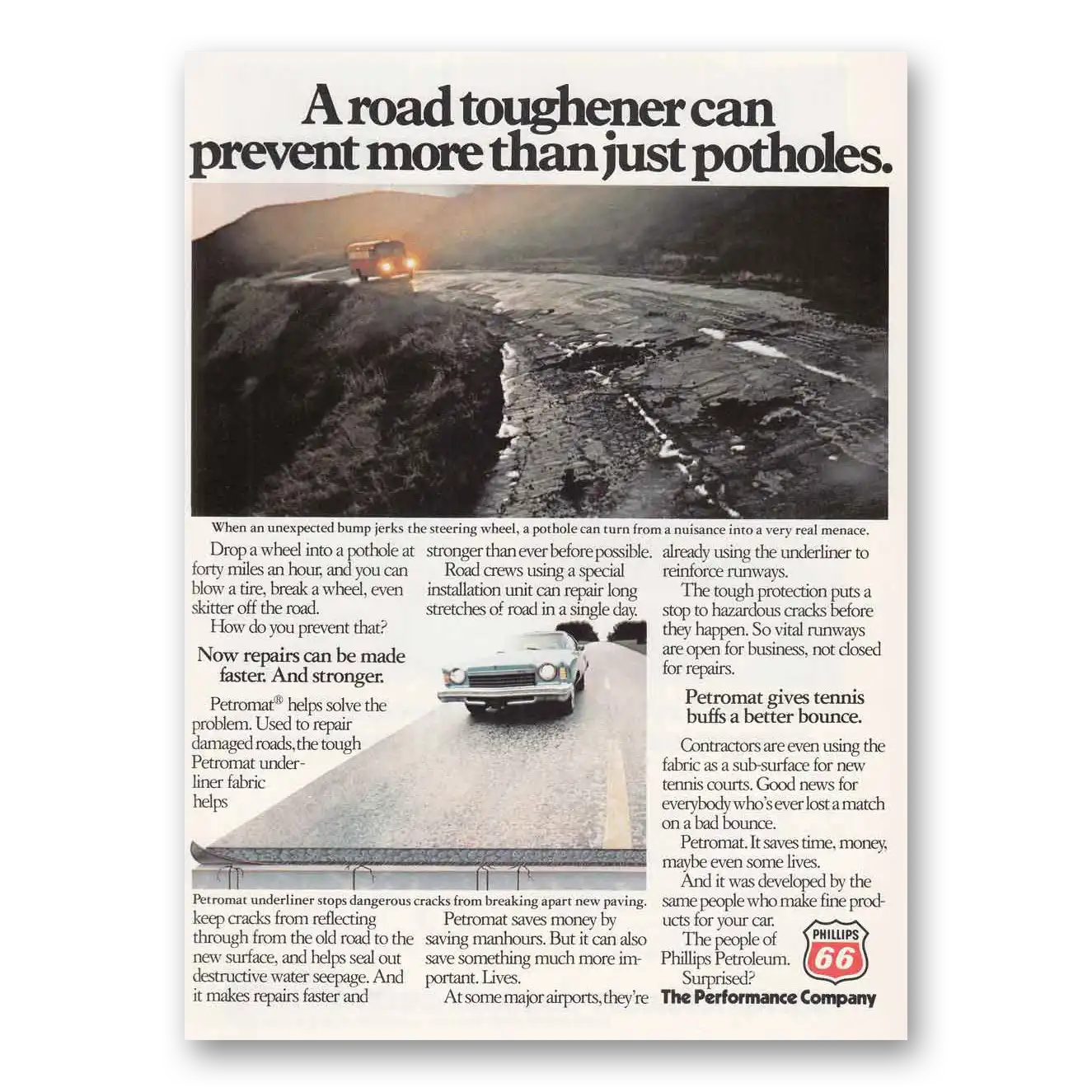 1976 Phillips 66 Road Toughener Vintage Magazine Print Ad