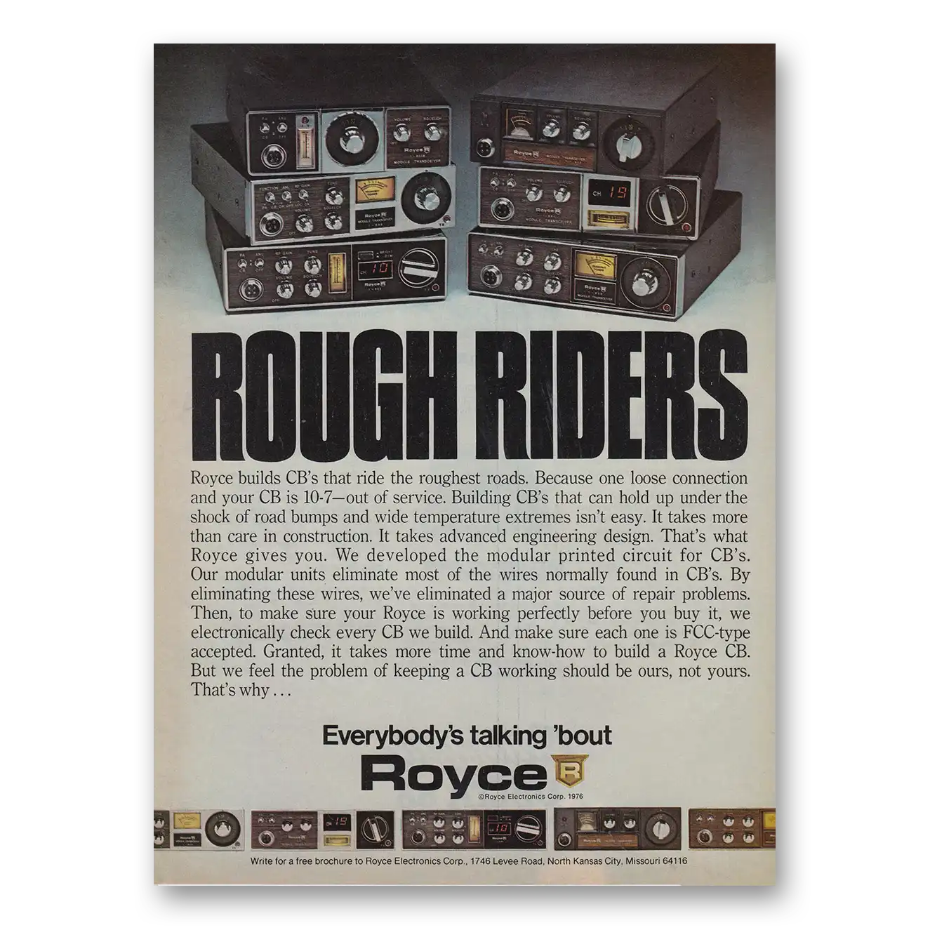 1976 Royce CB CB Rough Riders Vintage Magazine Print Ad