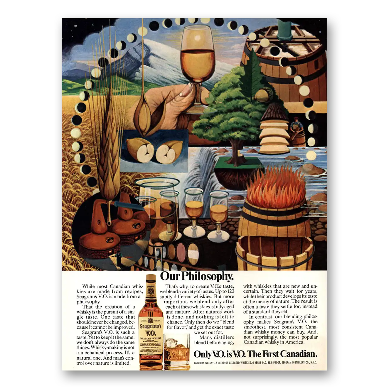 1976 Seagrams VO Whisky Our Philosophy Vintage Magazine Print Ad