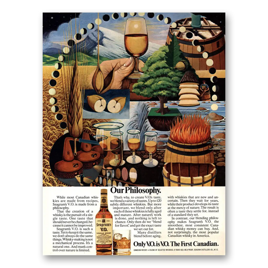 1976 Seagrams VO Whisky Our Philosophy Vintage Magazine Print Ad