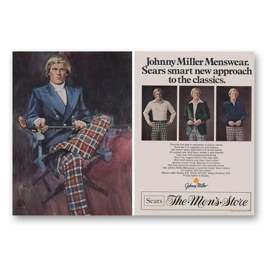 1976 Sears Mens Store Johnny Miller Menswear Sears Smart New Approach Vintage Magazine Print Ad