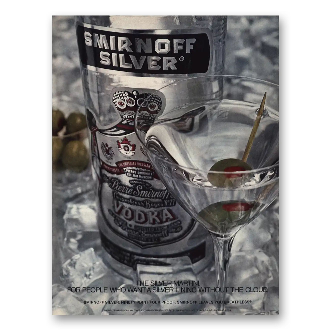 1976 Smirnoff Silver Vodka For People Who Want a Silver Lining Vintage Magazine Print Ad