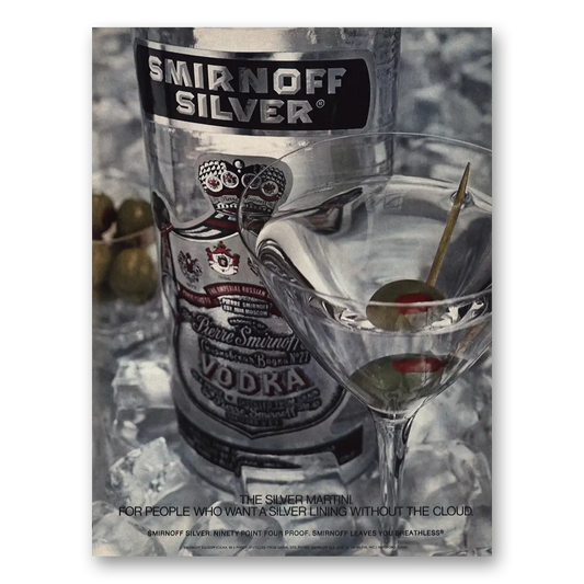 1976 Smirnoff Silver Vodka For People Who Want a Silver Lining Vintage Magazine Print Ad