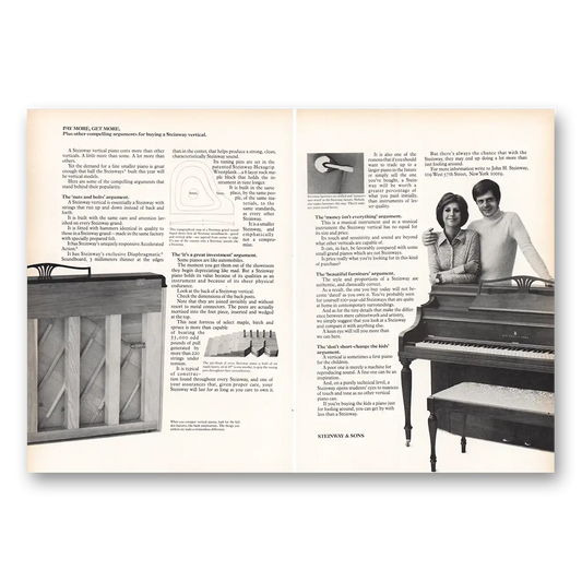 1976 Steinway Piano Pay More Get More Vintage Magazine Print Ad