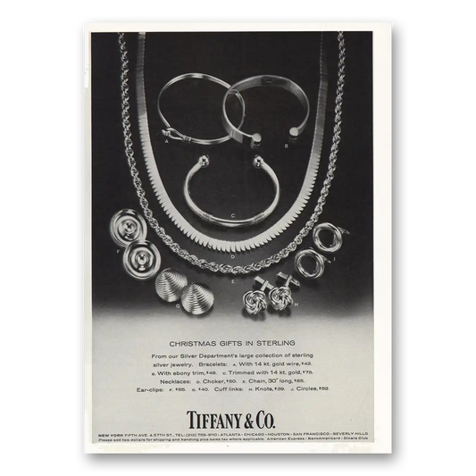 1976 Tiffany & Co Christmas Gifts Sterling Vintage Magazine Print Ad