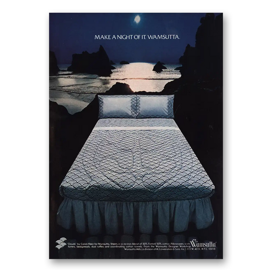 1976 Wamsutta Sheets Make Night of It Vintage Magazine Print Ad